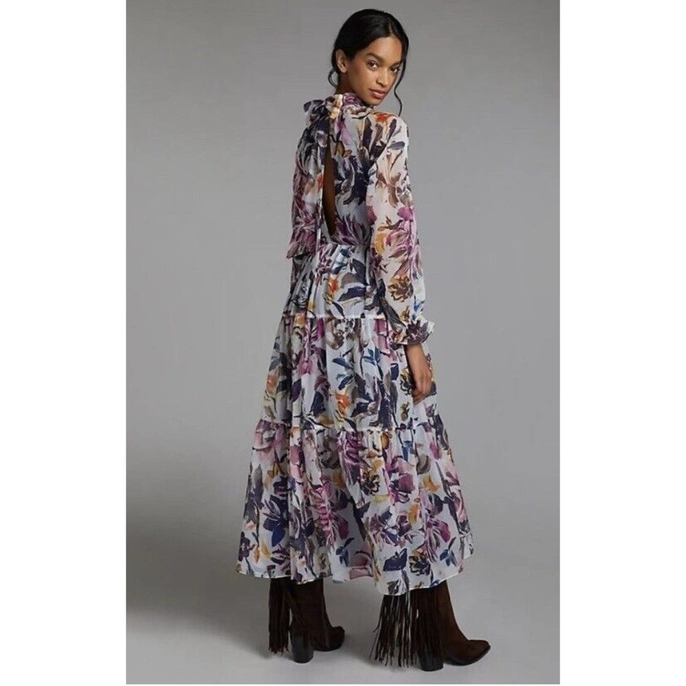 ANTHROPOLOGIE NIKASHA High Neck Floral Maxi Dress Small New With Tag